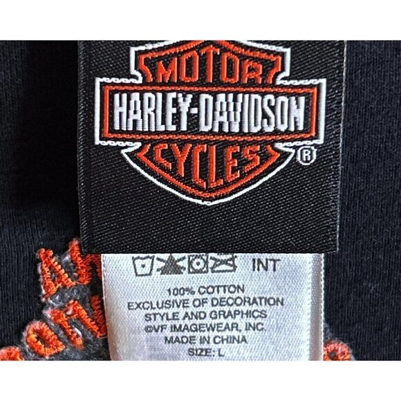 Harley Davidson Women's Black Daytona Beach Embroidered Ribbed Tank Top Size Lar - Picture 6 of 7